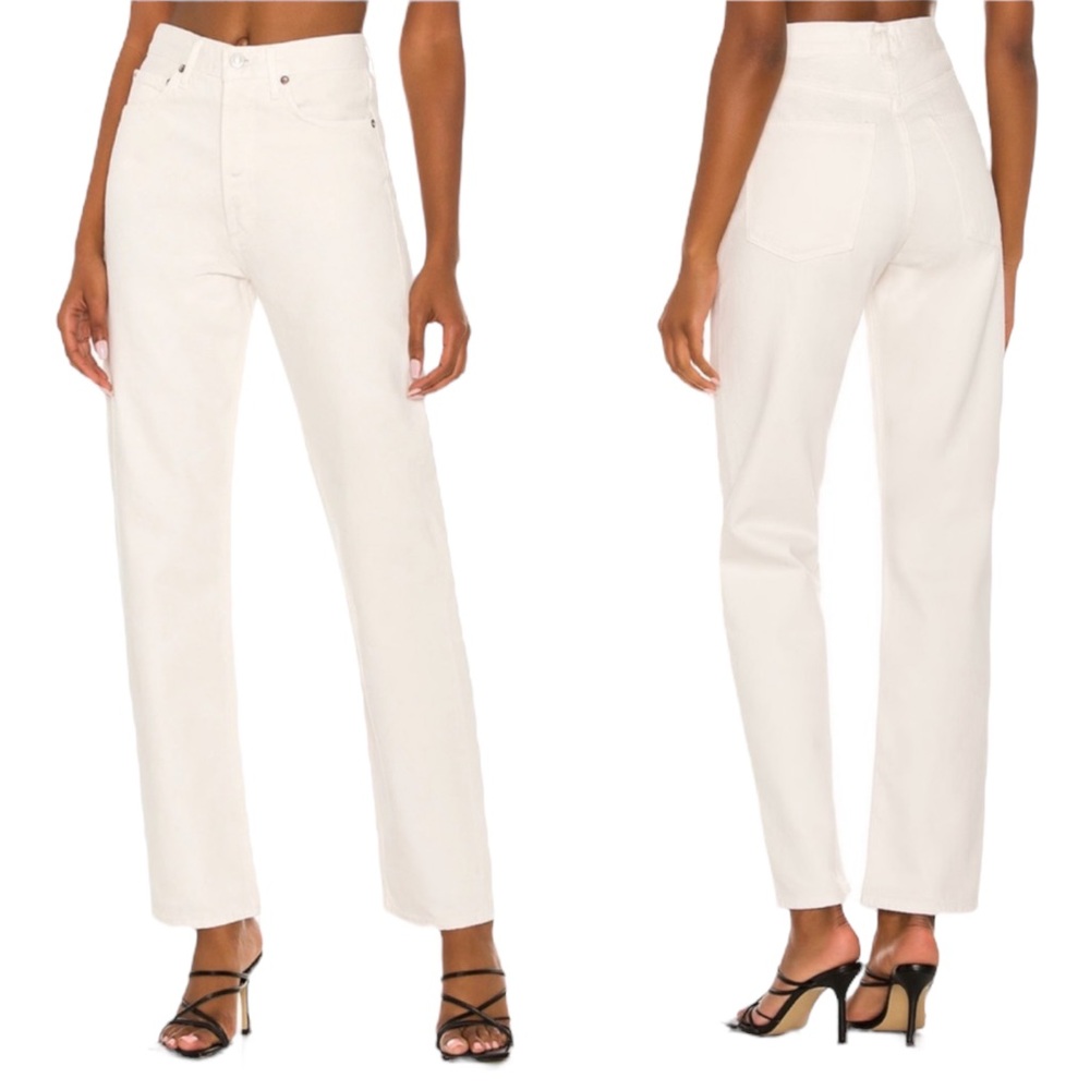 HOUSE OF HARLOW 1960‎ Super High Rise Straight Jeans With Ankle Slit. Size 27